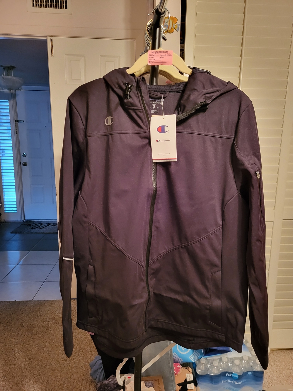 Champion Men's Hooded Full-Zip Jacket - Black 25" X 29"